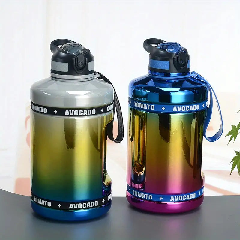 Gradient Color 2200ml Leak-proof Water Bottle with Rope