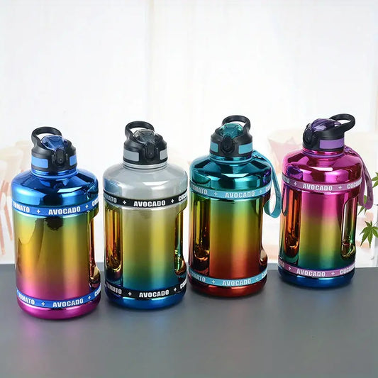 Gradient Color 2200ml Leak-proof Water Bottle with Rope