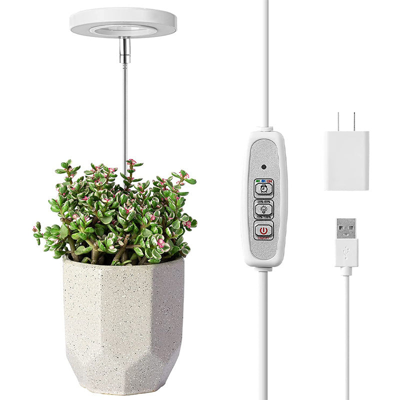 USB Angel Ring Plant Growth Light with Timer and Adjustable Pole