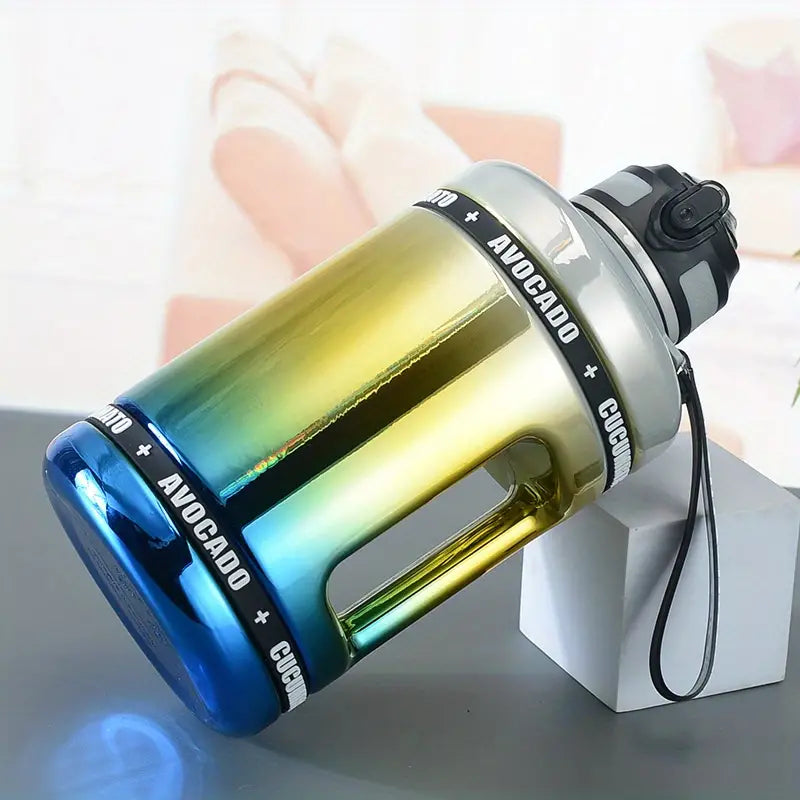 Gradient Color 2200ml Leak-proof Water Bottle with Rope
