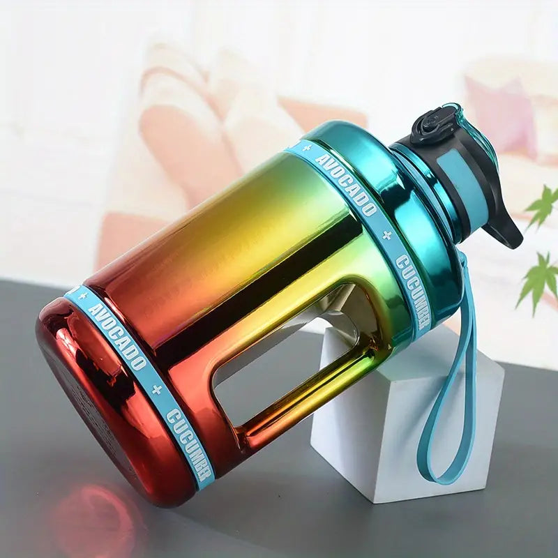 Gradient Color 2200ml Leak-proof Water Bottle with Rope