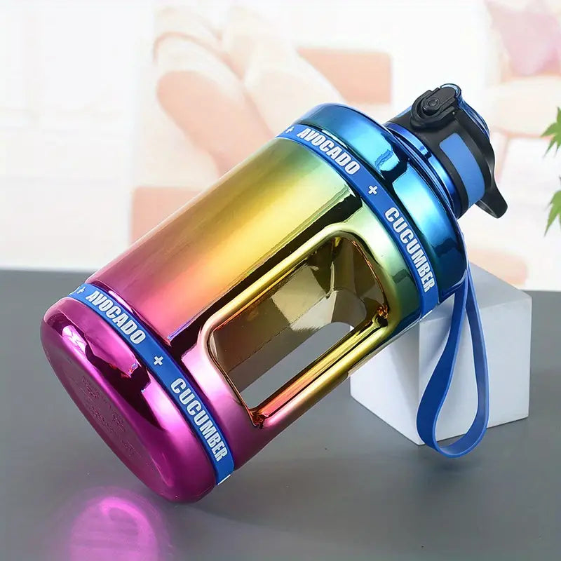 Gradient Color 2200ml Leak-proof Water Bottle with Rope