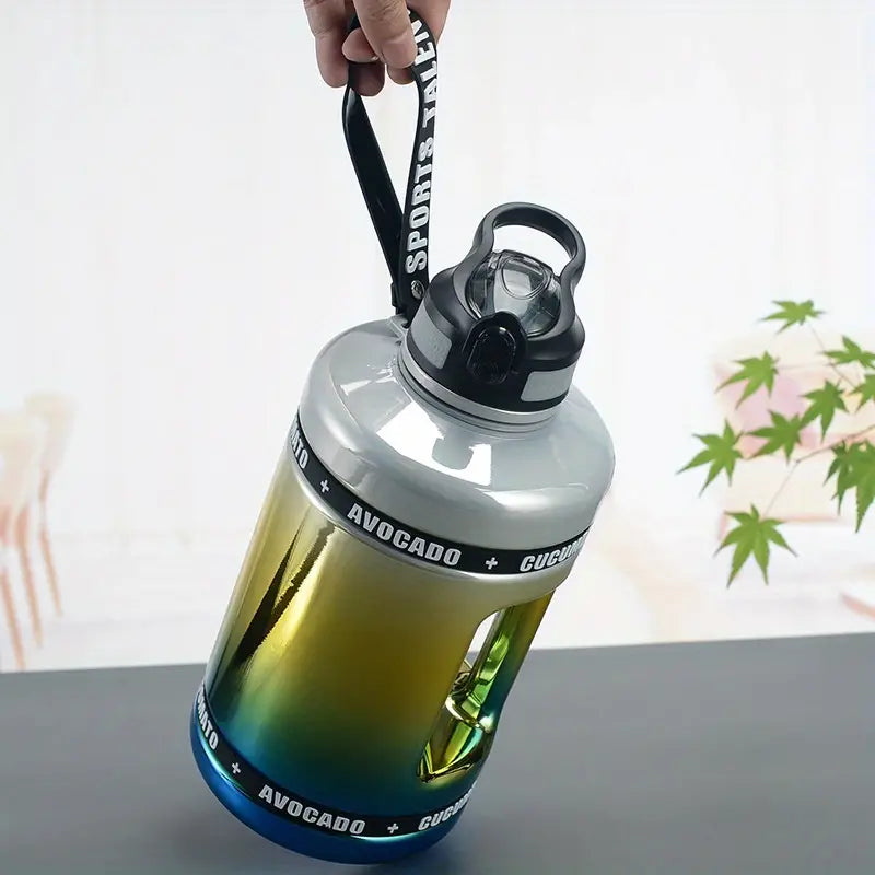 Gradient Color 2200ml Leak-proof Water Bottle with Rope