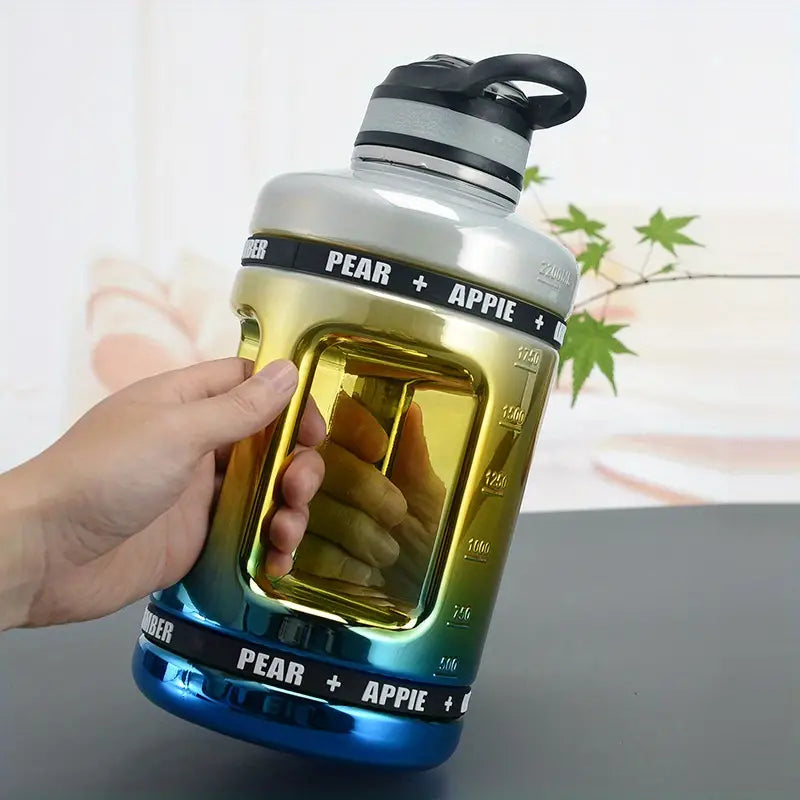 Gradient Color 2200ml Leak-proof Water Bottle with Rope