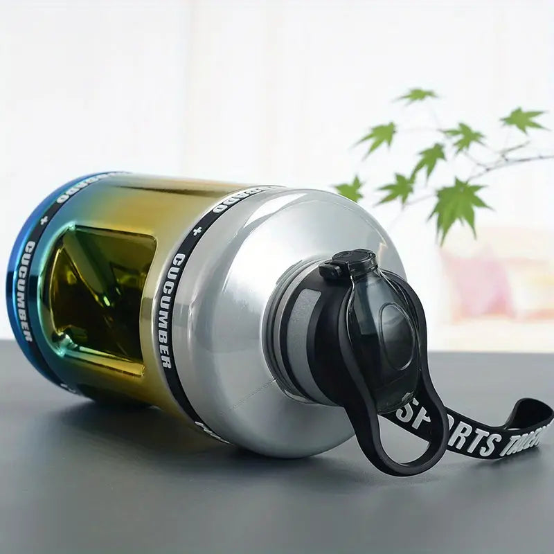 Gradient Color 2200ml Leak-proof Water Bottle with Rope