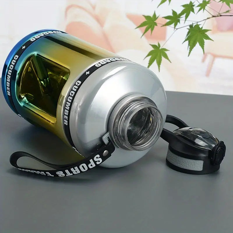 Gradient Color 2200ml Leak-proof Water Bottle with Rope