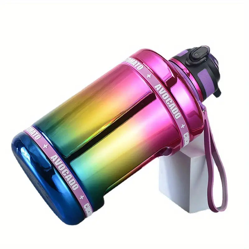 Gradient Color 2200ml Leak-proof Water Bottle with Rope