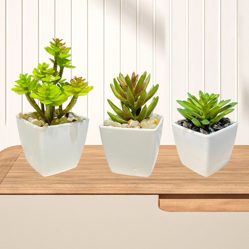 Miniature Faux Succulent Cactus Indoor Plant Pot