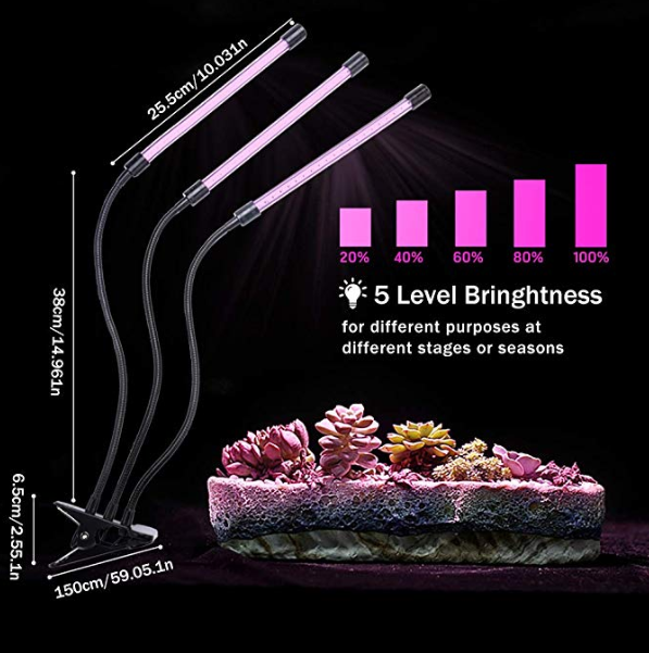 USB Timer Adjustable LED Plant Growth Light Clamp