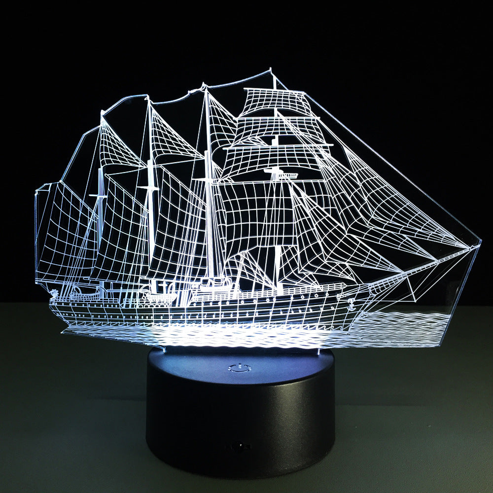 Creative 3D Sailboat Lamp – Perfect Gift for Her