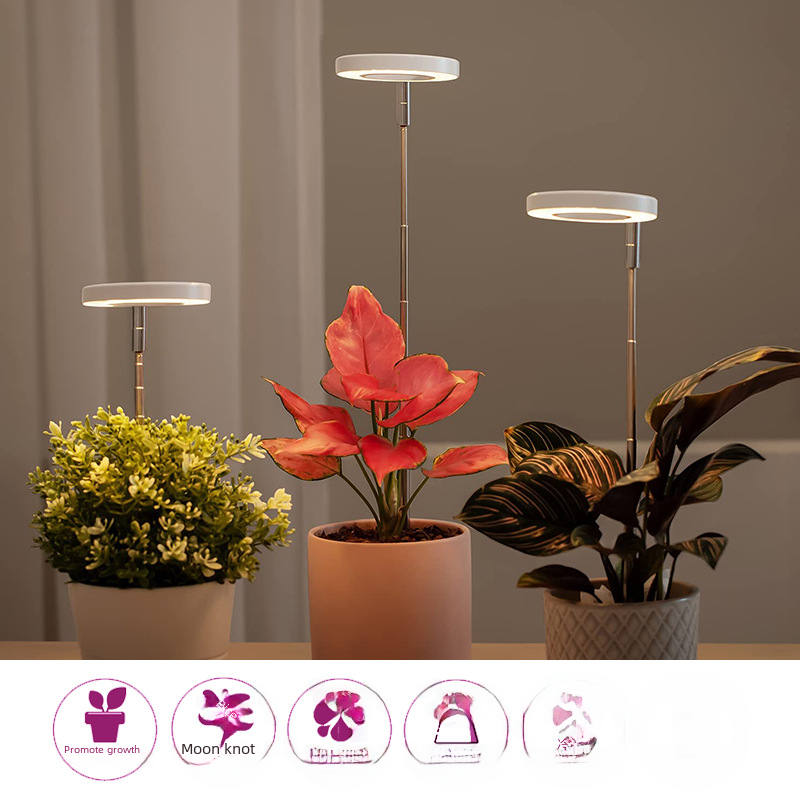 USB Angel Ring Plant Growth Light with Timer and Adjustable Pole