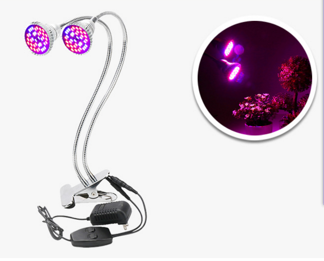Dual-Head Full Spectrum Plant Grow Light with Switches