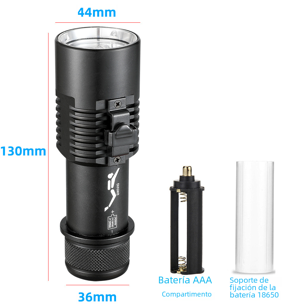 XHP70 High-Intensity Waterproof Flashlight with 26650 Battery