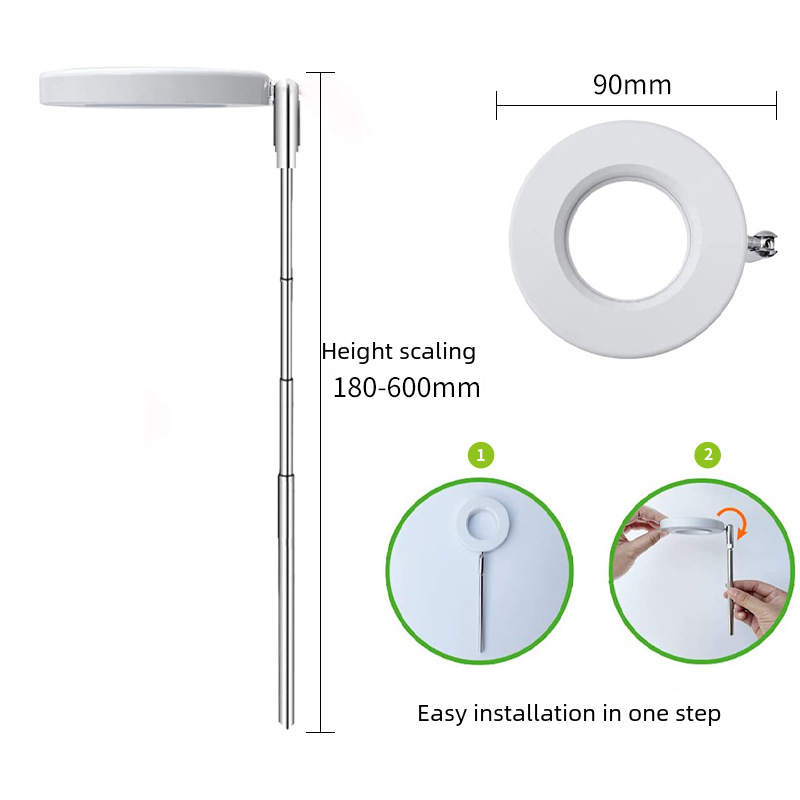 USB Angel Ring Plant Growth Light with Timer and Adjustable Pole