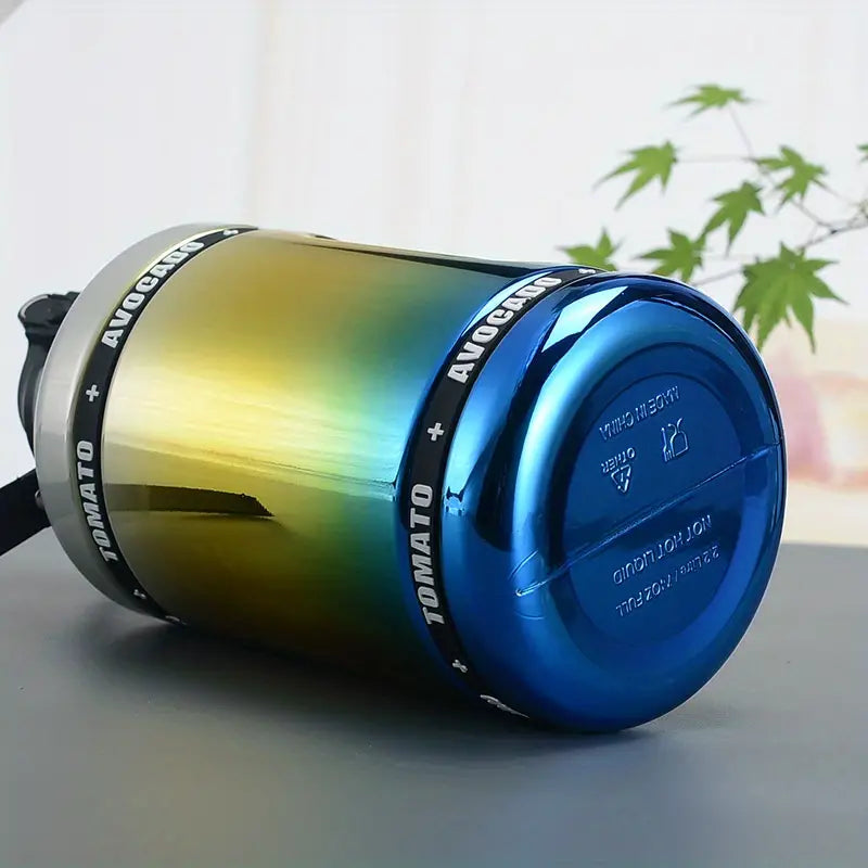 Gradient Color 2200ml Leak-proof Water Bottle with Rope