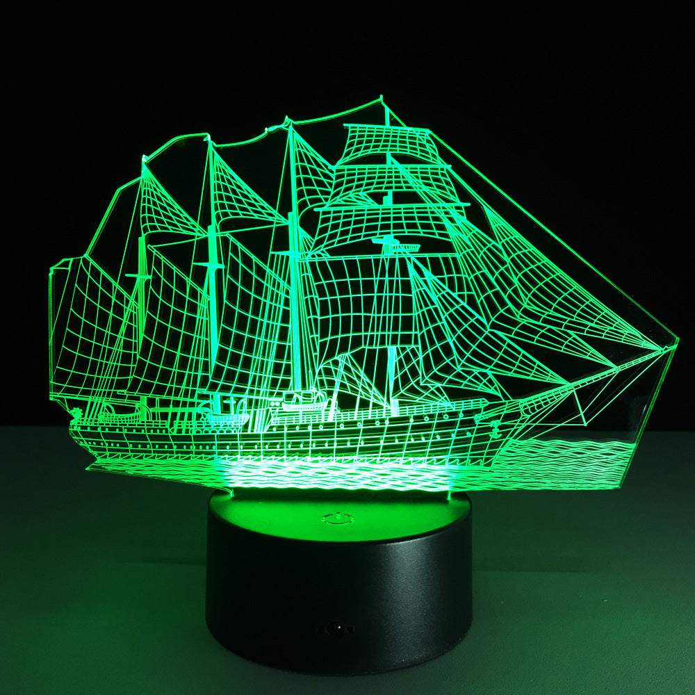 Creative 3D Sailboat Lamp – Perfect Gift for Her