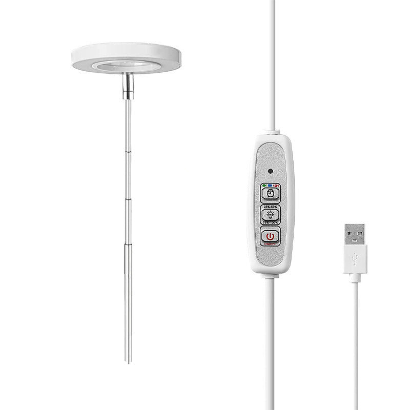 USB Angel Ring Plant Growth Light with Timer and Adjustable Pole