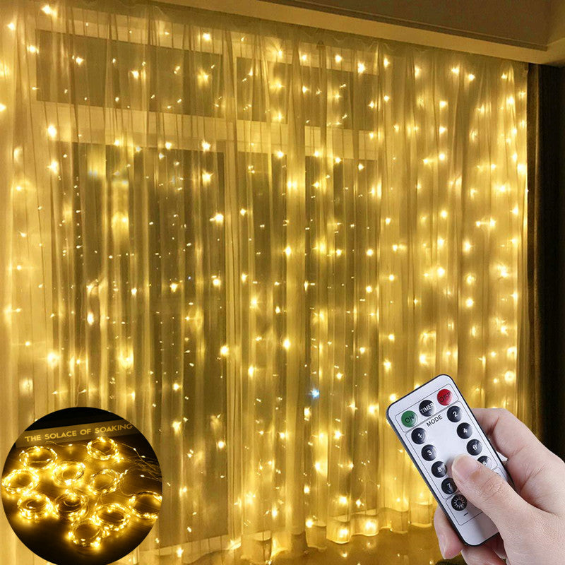 3M LED Curtain Fairy Lights with Remote for Decoration